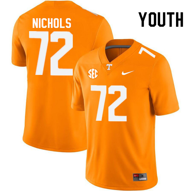 Youth #72 Addison Nichols Tennessee Volunteers College Football Jerseys Stitched Sale-Orange